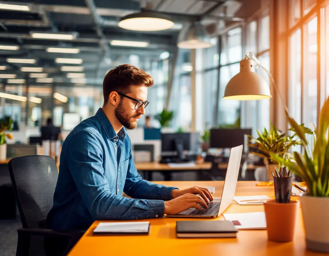 Profesionales en una oficina moderna